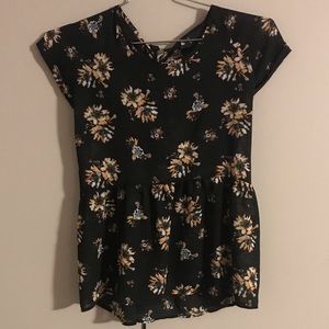 Peplum floral shirt